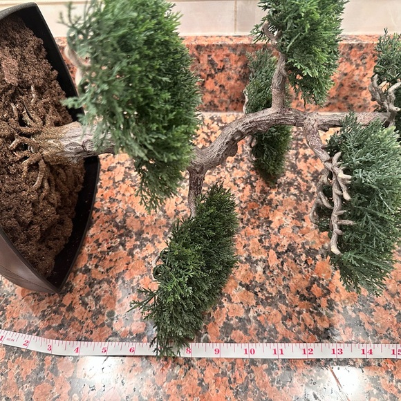 Artificial Elegant Bonsai Pine Tree Plastic Simulation Potted Plant Decorative - Picture 7 of 16